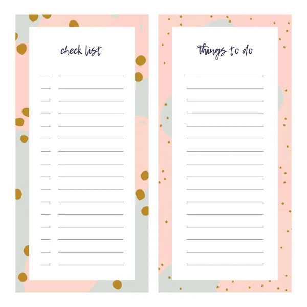 Beautiful Set Vector Templates Note Pads Check List Things — Stock Vector