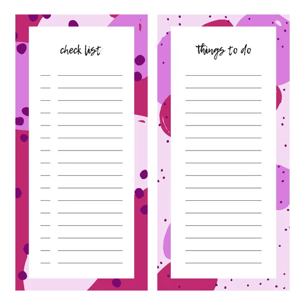 Beautiful Set Vector Templates Note Pads Check List Things — Stock Vector