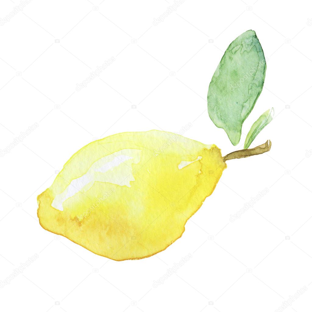 Juicy pear watercolor illustration isolated on white