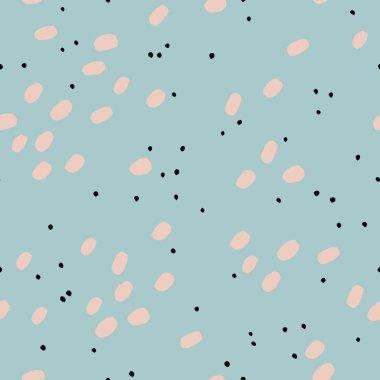 Büyük ve küçük noktalı vektör el boyaması mürekkep desen. Arka plan.