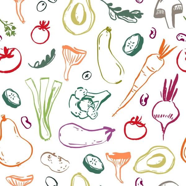 野菜はベクトル イラストです 新鮮な Svegetables の背景 — ストックベクタ