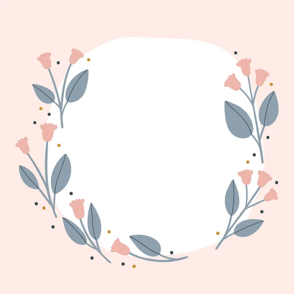 浅粉色背景的郁金香花环 — 图库矢量图片