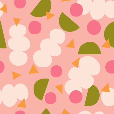 Renkli soyut şekiller ve vektör illüstrasyonu ile biçimsiz bir desen.