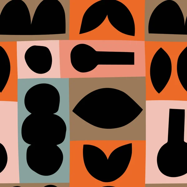 Motif Élégant Sans Couture Avec Des Formes Abstraites Illustration Vectorielle — Image vectorielle