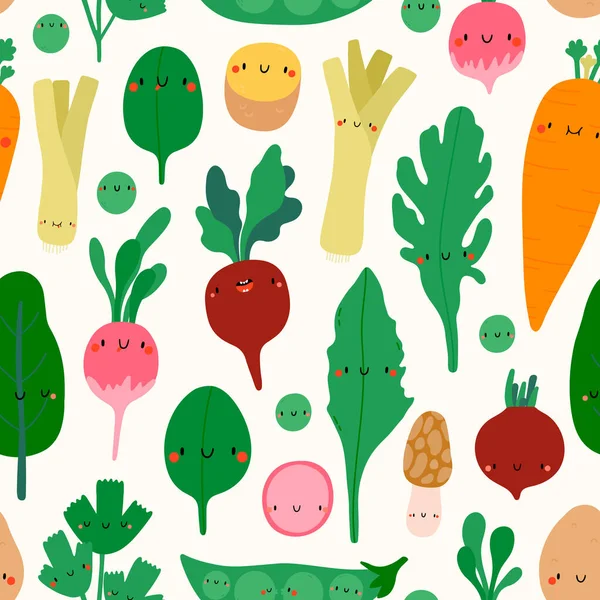 Stylish Seamless Pattern Vegetables Vector Illustration — Stock Vector