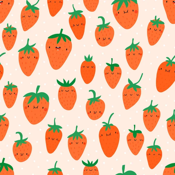 イチゴのシームレスなパターンベクトルイラスト — ストックベクタ