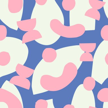 dağınık şekiller pembe ve mavi, basitçe vektör çizimi 