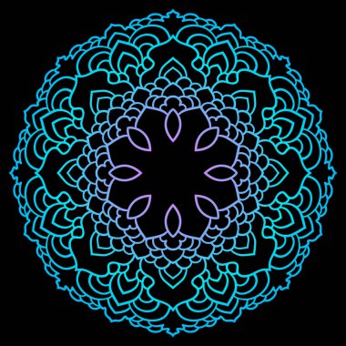 Etnik soyut duvar degrade renkli mandala el çekilmiş