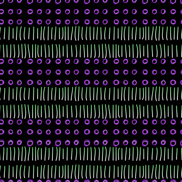 Doodle círculo y línea de fondo de patrón sin costuras . — Vector de stock