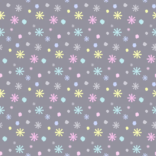 Abstrakta snö. Vinter snöflinga barnslig sömlösa mönster bakgrund — Stock vektor