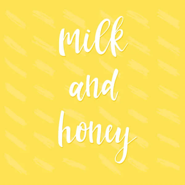 Mléko a med. Abstraktní písmena pro karty, pozvánky, trička — Stockový vektor