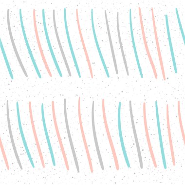 Doodle çizgi kesintisiz arka plan. Gri, pembe ve mavi çizgi. 