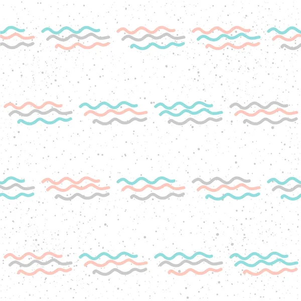 Mjuk linje på vit sömlös bakgrund. Rosa, grå och blå linje — Stock vektor