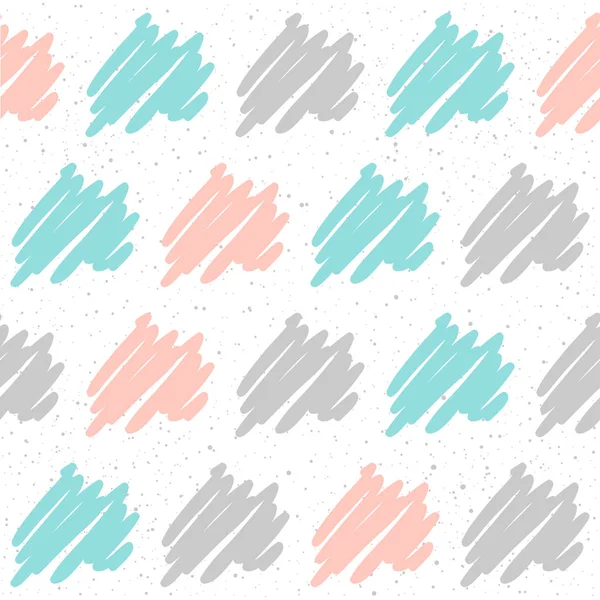 Doodle-Linie auf weißem, nahtlosem Hintergrund. rosa, weiße und blaue Linie — Stockvektor