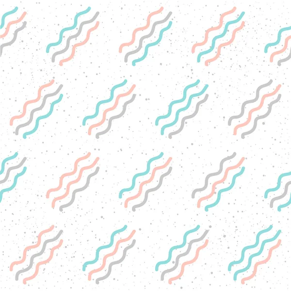 Weiche Linie auf weißem, nahtlosem Hintergrund. rosa, graue und blaue Linie — Stockvektor