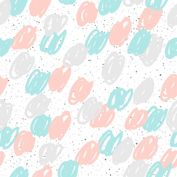 Doodle elementos de fondo sin costuras. garabato gris, azul y rosa — Vector de stock