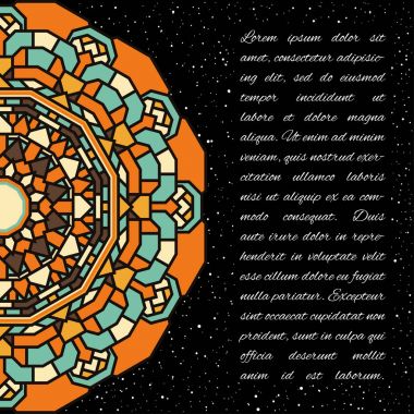 Mandala arka plan yuvarlak oryantal süs etnik dantel el çekilmiş