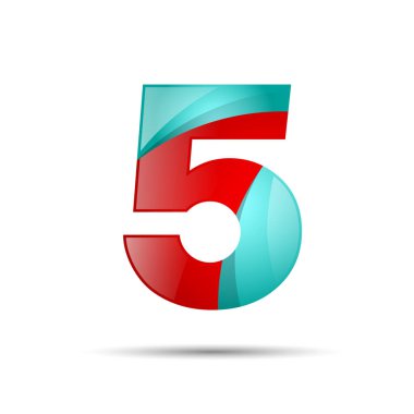 Sayı beş 5 renkli 3d ses ayarı simgesi. Başlık sayfası, sunu, web sayfası, kartı, Etiketler veya poster için vektör tasarımı