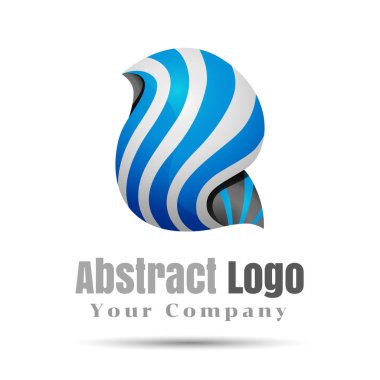 Mavi girdap birim Logo renkli vektör 3d vektör tasarım kurumsal kimlik