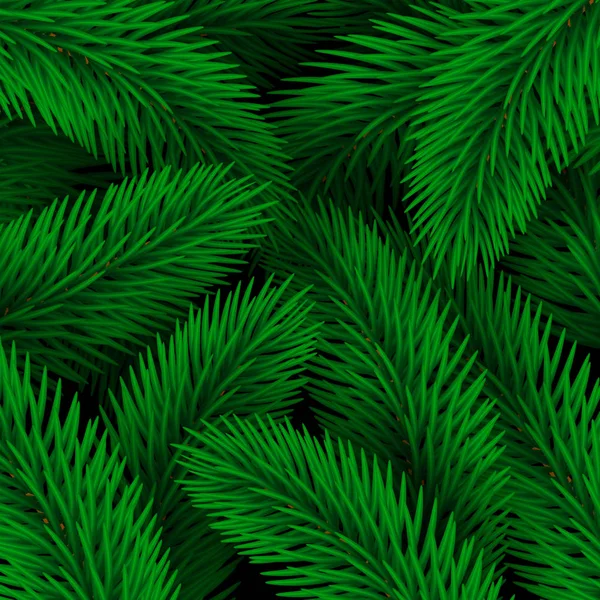 Eleganter weihnachtlicher Hintergrund nahtlos aus grünen Tannenzweigen. Vektor-Illustration für Ihr Design. Waldbeschaffenheit. — Stockvektor