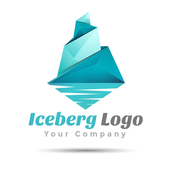 Triángulo iceberg Volumen Logotipo Colorido 3d Vector Diseño Identidad corporativa — Vector de stock