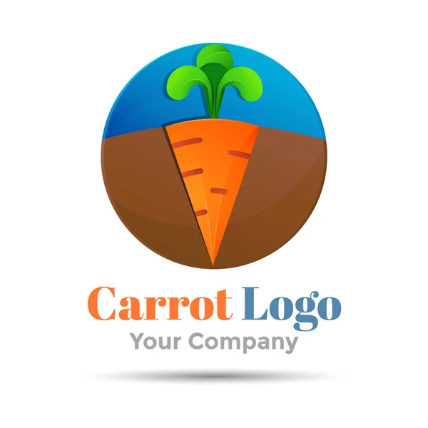 Marchwi warzyw głośność Logo kolorowe logo. Projektowanie 3D wektor. Identyfikacja wizualna — Wektor stockowy