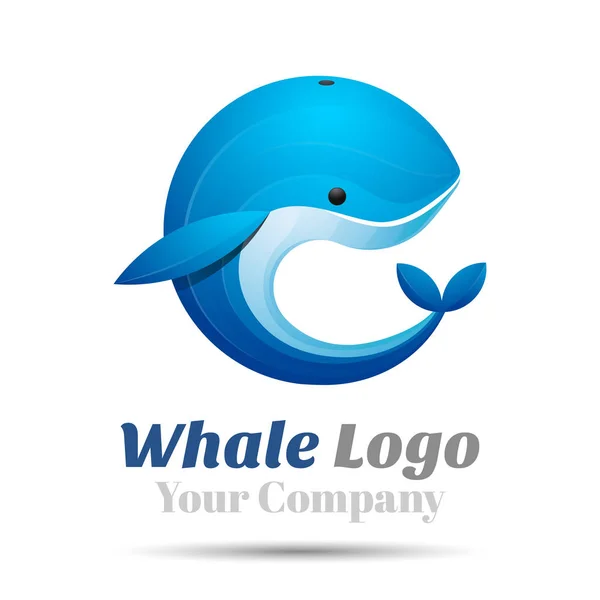Логотип гучності кита барвистий. 3d Векторний дизайн. Фірмовий стиль — стоковий вектор