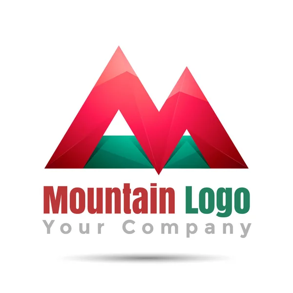 Montagna avventura Volume Logo Colorato. Progettazione vettoriale 3d. Identità aziendale — Vettoriale Stock