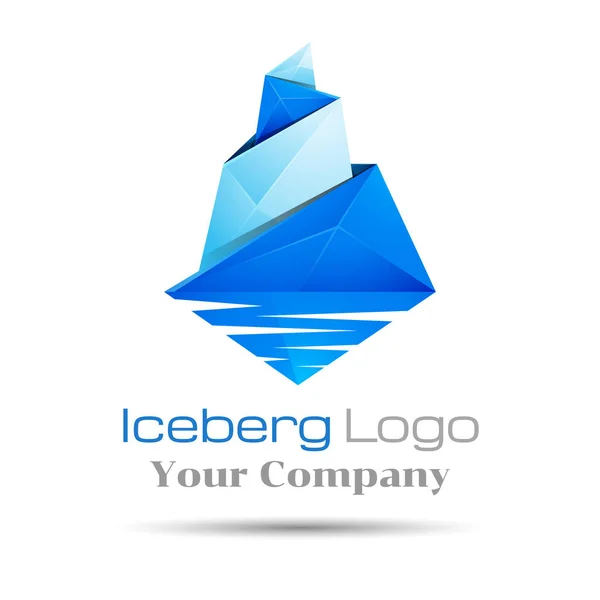 Векторный голубой айсберг. Фирменный знак Цветной вектор 3d логотип Объем Дизайн Корпоративный стиль — стоковый вектор