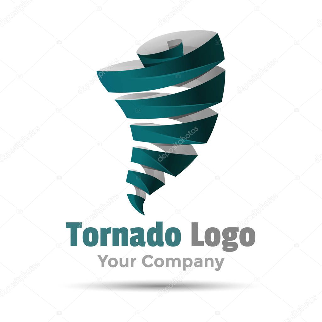 Hurricane typhoon tornado wind storm. Volume Logo Colorful 3d Vector Design Corporate identity