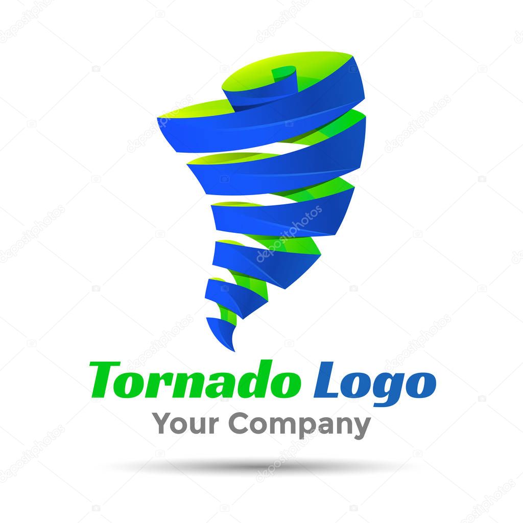 Tornado Colorful Vector 3d Volume Logo Design Corporate identity
