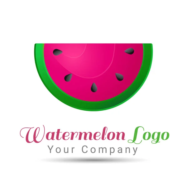 Watermelon Volume Logo Colorful. 3d Vector Design. Corporate identity — Stock Vector