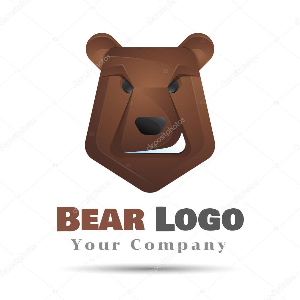 Modern professional grizzly bear logo for a sport team Colorful Vector 3d Volume Logo Design Corporate identity