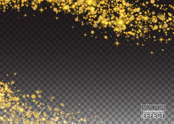 Soyut parlak parlak altın grenli soyut doku saydam arka plan üzerinde. Saydam arka plan üzerinde altın glitter doku. Altın patlama. Tasarım öğesi. Vektör çizim