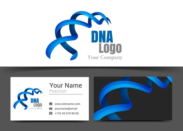 Mavi Dna logosunu ve kartvizit işareti şablon. Yaratıcı tasarım ile çok renkli unsuru yapılan renkli Logo görsel kimlik oluşturma. Vektör çizim — Stok Vektör