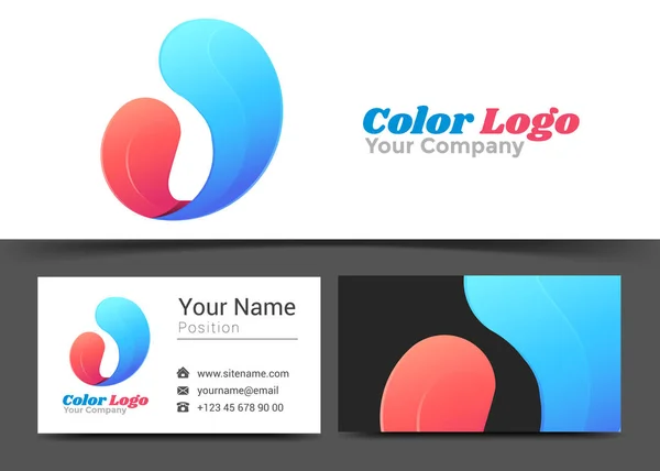 Γράμμα U εταιρικού λογότυπου και επαγγελματική κάρτα εισόδου πρότυπο. Δημιουργικό σχεδιασμό με πολύχρωμο λογότυπο οπτική ταυτότητα σύνθεση φτιαγμένο από πολύχρωμα στοιχείο. Εικονογράφηση διάνυσμα — Διανυσματικό Αρχείο