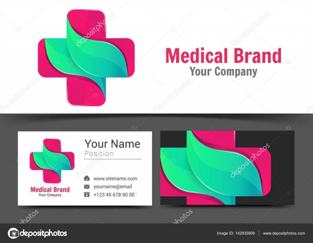 medical pharmacy corporate logo and business card sign template