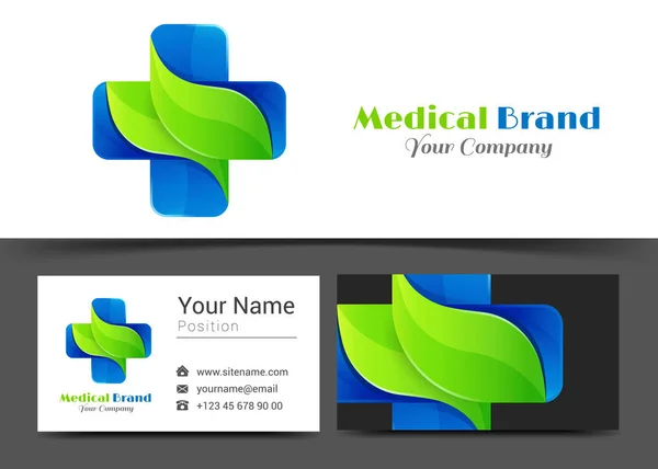 Medicine Corporate Logo and business card sign template. Creative design with colorful logotype business visual identity composition made of multicolored element. Vector illustration