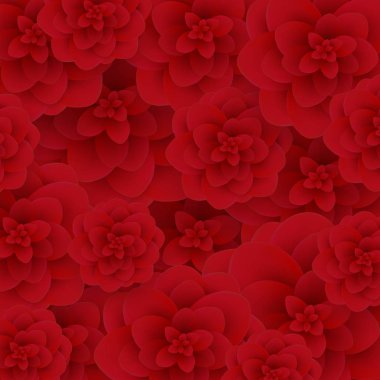 Sorunsuz duvar kağıdı deseni tasarlamak vektör arka plan üzerinde kırmızı gül