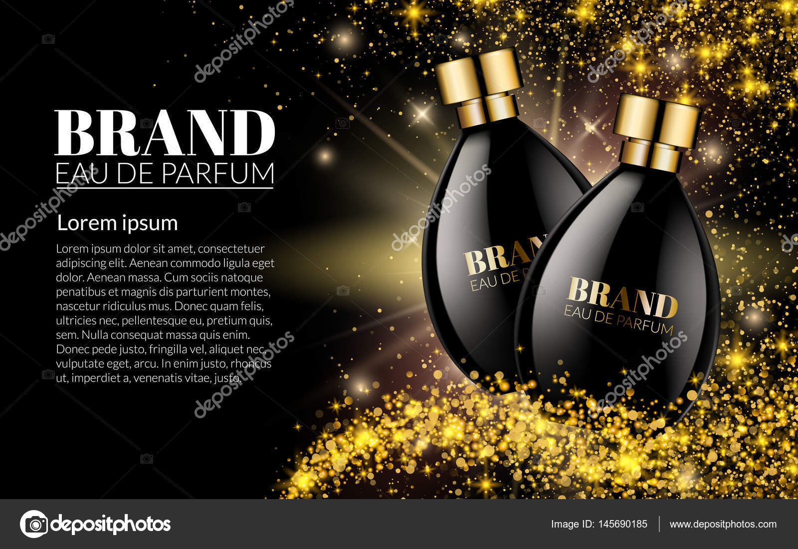 Beautiful Black Bottle Womens Perfume Products With on golden
