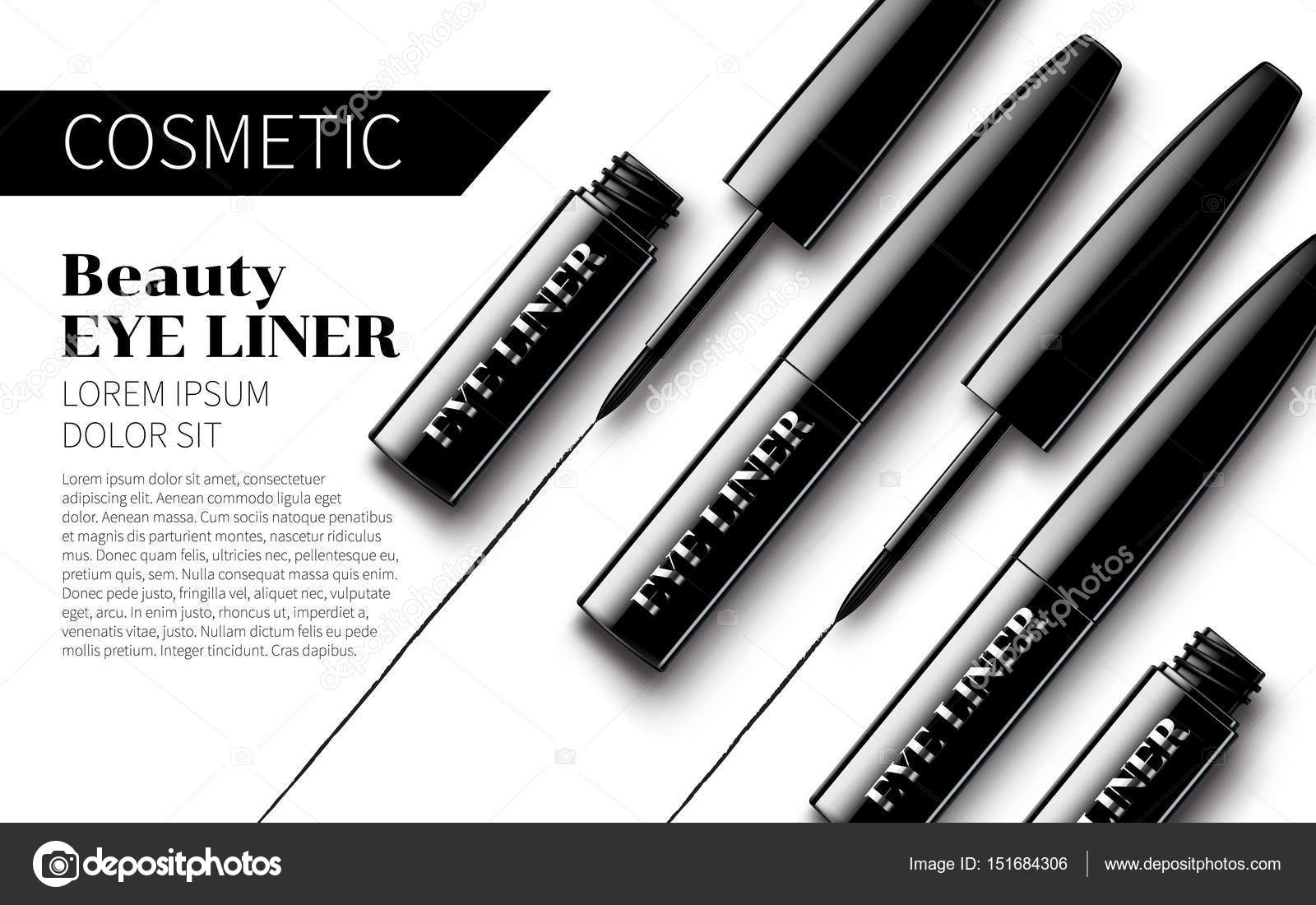 Eyeliner Premium Ads mock up Soft isolated white Background