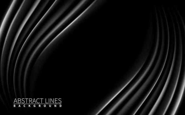 Blister de ondas negras oscuras Efecto Elementos de diseño realistas. Ilustración vectorial. Fondo moderno negro abstracto — Vector de stock