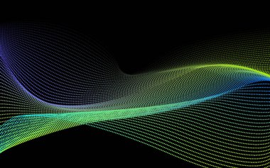 Teknoloji veri akışı. Parçacıklar kılavuz. Siber peyzaj Ttemplate kapak el ilanları Web Banner yazdırın. Etkisi gerçekçi öğeleri. Vektör çizim arka plan