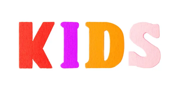 Kinderen Word met houten Letters — Stockfoto