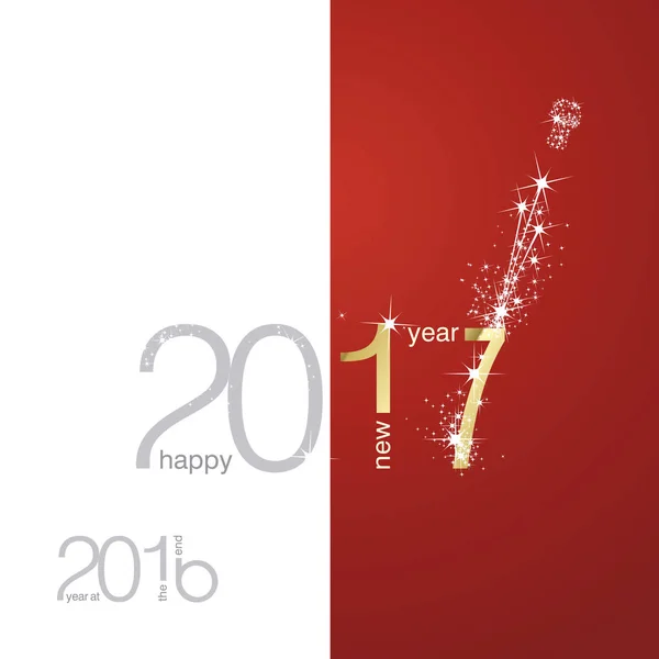 Uusi vuosi 2017 End 2016 harmaa kulta punainen vektori — vektorikuva