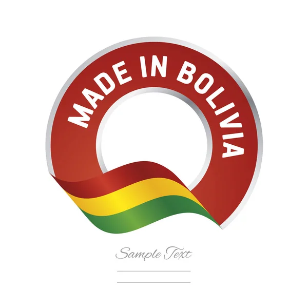 Fabriqué en Bolivie drapeau couleur rouge étiquette bouton bannière — Image vectorielle