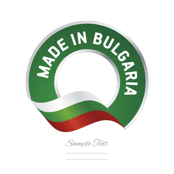 Banner de botón de etiqueta de color verde bandera de Bulgaria — Archivo Imágenes Vectoriales