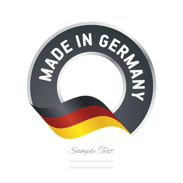 Fabriqué en Allemagne drapeau couleur noire étiquette bouton bannière — Image vectorielle