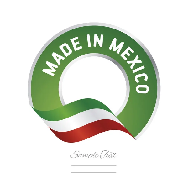 Made in México bandeira verde cor rótulo botão banner —  Vetores de Stock