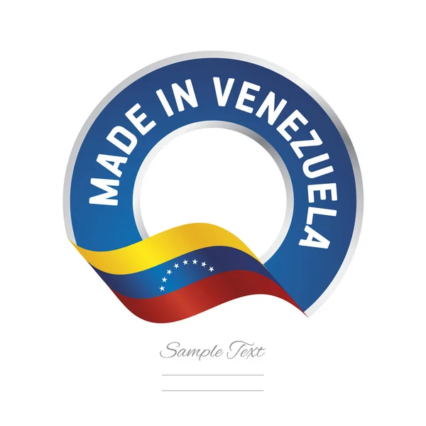 Gefertigt in venezuela flagge blau farbe label button banner — Stockvektor